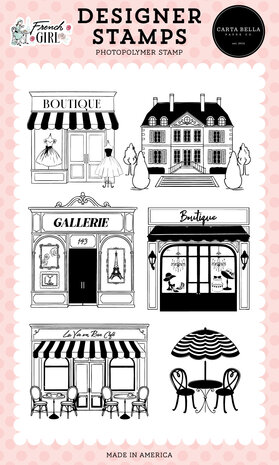 Carta Bella French Girl Designer Stamps French Streets (CBFG490043) Carta Bella French Girl Designer Stamps French Streets (CBFG490043)
