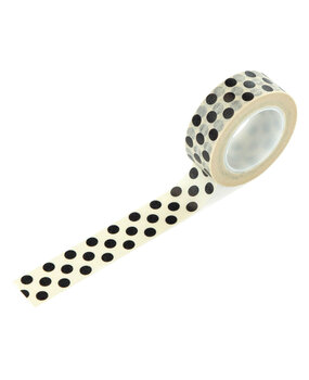 Carta Bella French Girl Washi Tape Big Black Polka Dot (CBFG490037)
