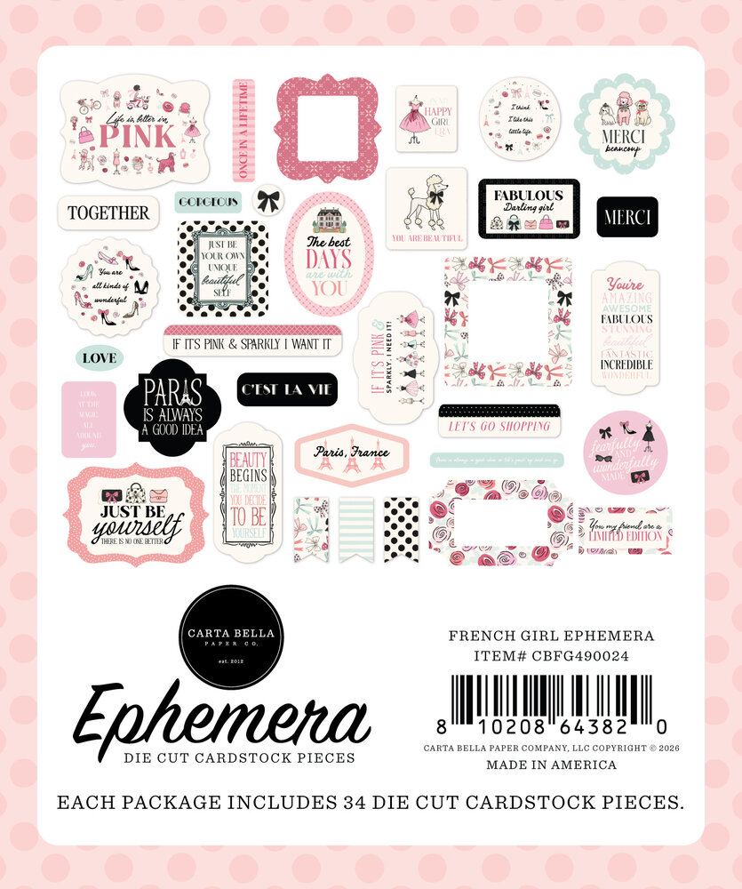 Carta Bella French Girl Ephemera (CBFG490024) Carta Bella French Girl Ephemera (CBFG490024)