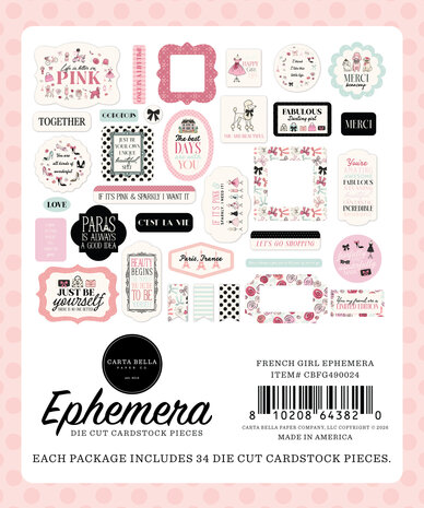 Carta Bella French Girl Ephemera (CBFG490024) Carta Bella French Girl Ephemera (CBFG490024)