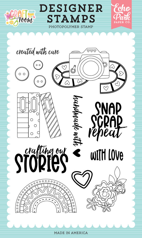 Echo Park Craft Room Designer Stamps Created With Care (CRM492041)