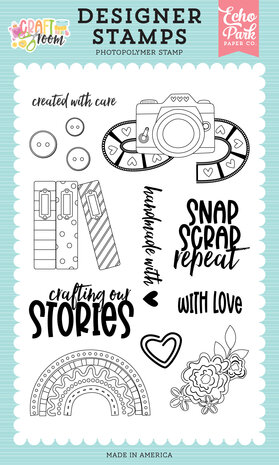 Echo Park Craft Room Designer Stamps Created With Care (CRM492041)