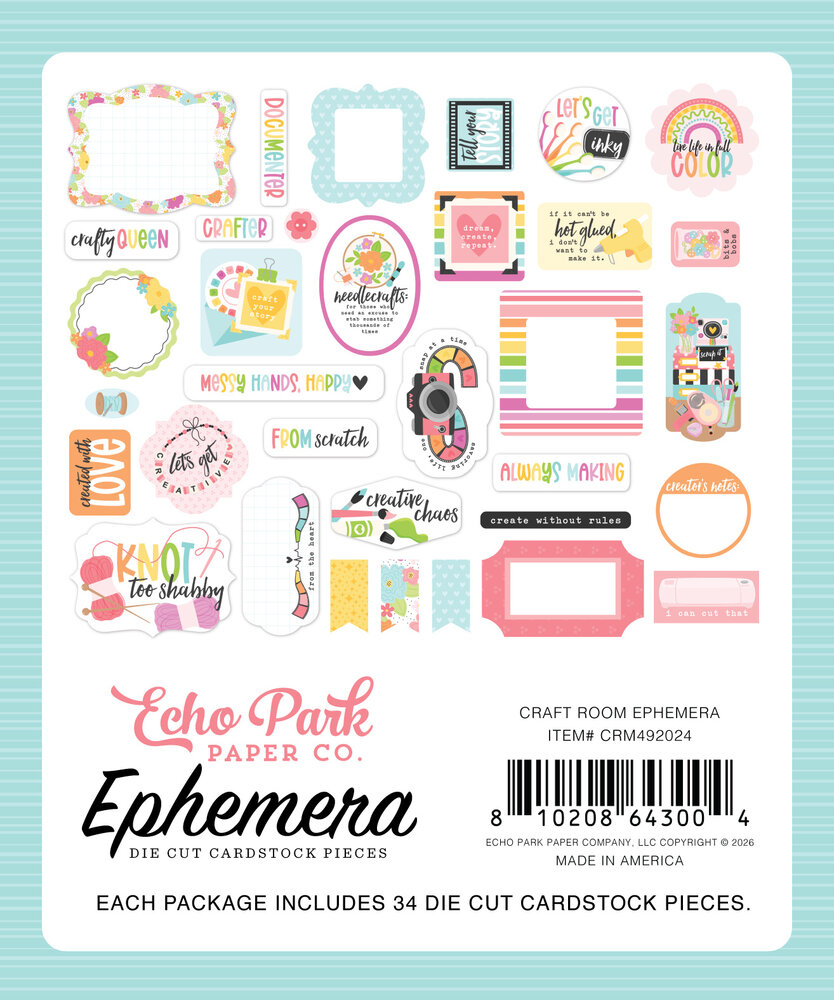 Echo Park Craft Room Ephemera (CRM492024) Echo Park Craft Room Ephemera (CRM492024)