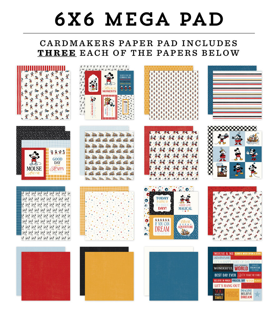 Echo Park Mouse And Me 6x6 Inch Cardmakers Mega Pad (MAM487031) Echo Park Mouse And Me 6x6 Inch Cardmakers Mega Pad (MAM487031)