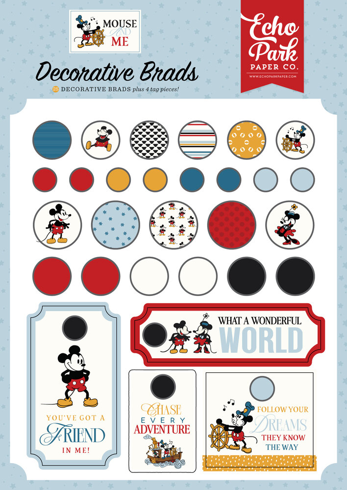 Echo Park Mouse And Me Decorative Brads (MAM487020)