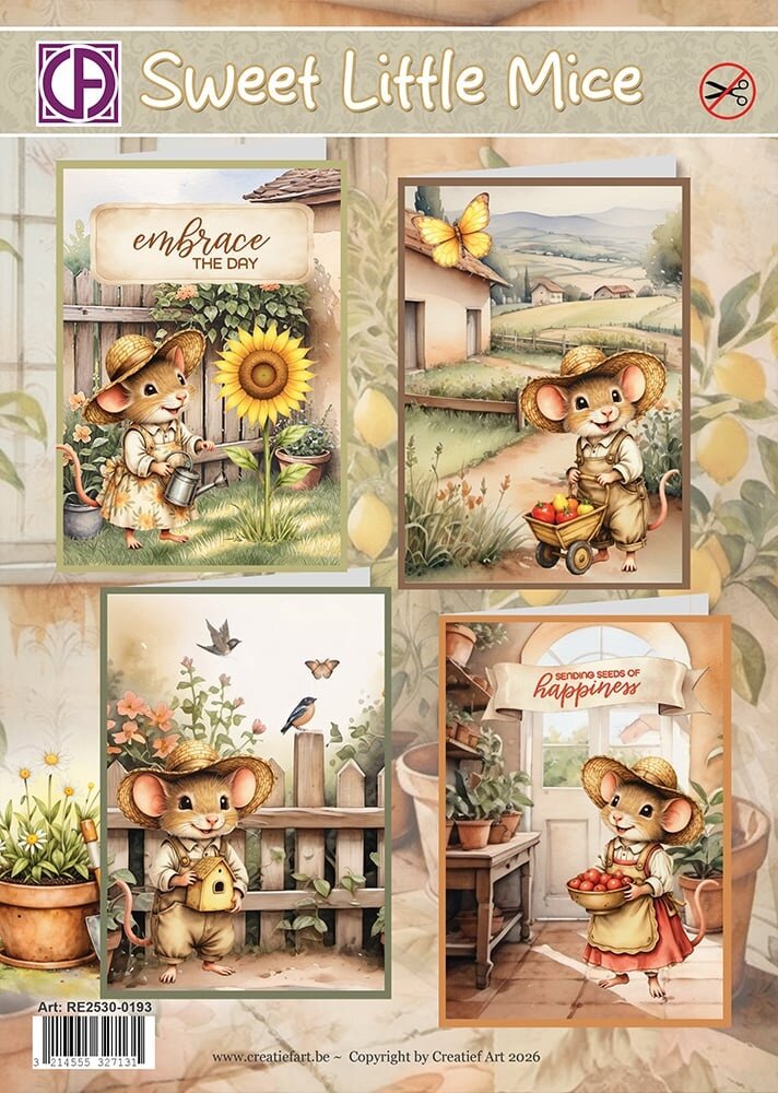 Creatief Art Sweet Little Mice Card Kit (RE2530-0193)