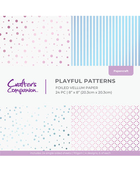Crafter's Companion Playful Patterns 8x8 Inch Vellum Pad (CC-VELPAD8-PP)