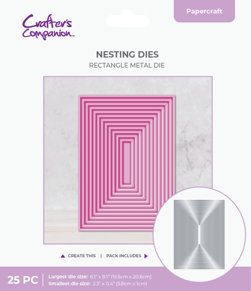 Crafter's Companion Nesting Metal Die 8 Inch Rectangle (CC-MD-ELE-8RECT)