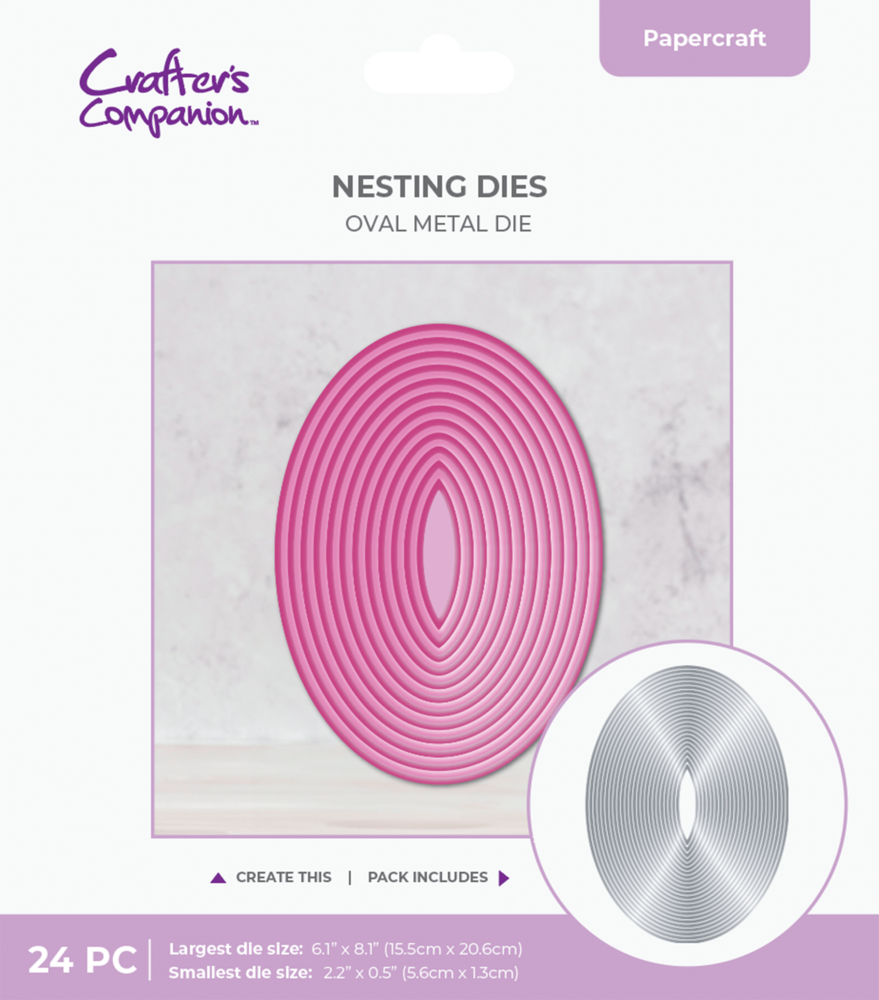 Crafter's Companion Nesting Metal Die 8 Inch Oval (CC-MD-ELE-8OVAL) Crafter's Companion Nesting Metal Die 8 Inch Oval (CC-MD-ELE-8OVAL)