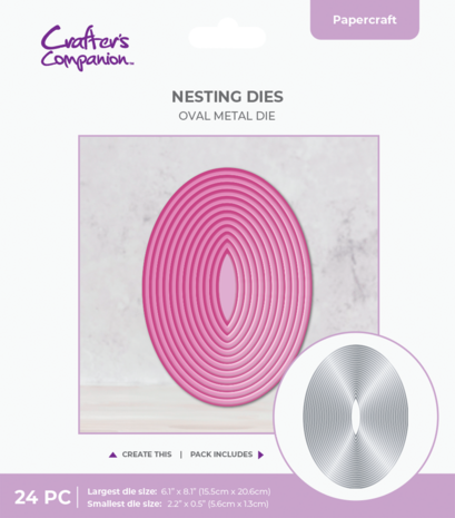 Crafter's Companion Nesting Metal Die 8 Inch Oval (CC-MD-ELE-8OVAL) Crafter's Companion Nesting Metal Die 8 Inch Oval (CC-MD-ELE-8OVAL)