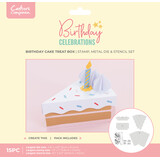Crafter's Companion Birthday Celebrations Stamp, Die and Stencil Birthday Cake Treat Box (CC-BC-STD-STEN-CKBX)