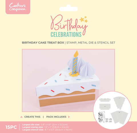 Crafter's Companion Birthday Celebrations Stamp, Die and Stencil Birthday Cake Treat Box (CC-BC-STD-STEN-CKBX) Crafter's Companion Birthday Celebrations Stamp, Die and Stencil Birthday Cake Treat Box (CC-BC-STD-STEN-CKBX)