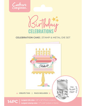 Crafter's Companion Birthday Celebrations Photopolymer Stamp & Die Celebration Cake (CC-BC-STD-CELC)