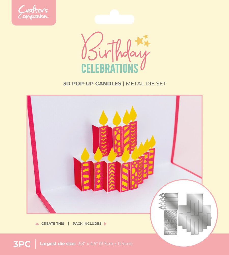 Crafter's Companion Birthday Celebrations Metal Die 3D Pop-Up Candles (CC-BC-MD-3DCAN)