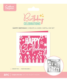 Crafter's Companion Birthday Celebrations Metal Die Create-a-Card Happy Birthday (CC-BC-MD-CAD-HAPB)