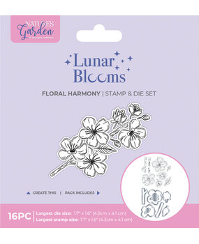Crafter's Companion Lunar Blooms Stamp & Die Floral Harmony (NG-LB-STD-FLHAR)