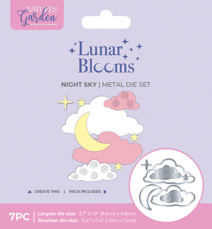 Crafter's Companion Lunar Blooms Metal Dies Night Sky (NG-LB-MD-NSKY)