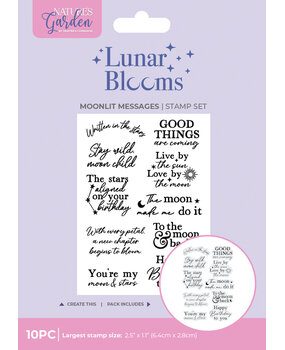 Crafter's Companion Lunar Blooms Clear Acrylic Stamp Moonlit Messages (NG-LB-CA-ST-MOLIT)