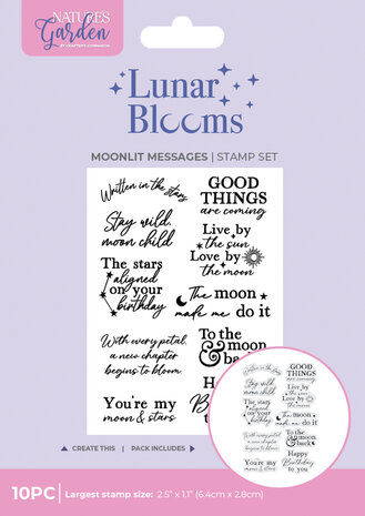 Crafter's Companion Lunar Blooms Clear Acrylic Stamp Moonlit Messages (NG-LB-CA-ST-MOLIT) Crafter's Companion Lunar Blooms Clear Acrylic Stamp Moonlit Messages (NG-LB-CA-ST-MOLIT)