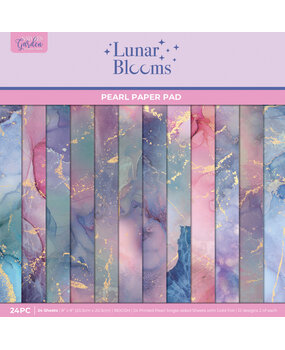 Crafter's Companion Lunar Blooms 8x8 Inch Marble Paper Pad (NG-LB-MRPAD8)