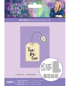 Crafter's Companion The Gilded Age Stamp, Die & Stencil Set Tea Bag (SS-TGA-STD-STEN-TB)
