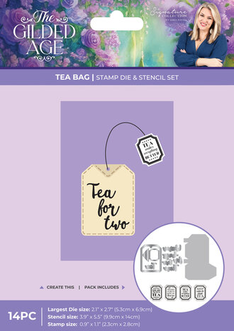 Crafter's Companion The Gilded Age Stamp, Die & Stencil Set Tea Bag (SS-TGA-STD-STEN-TB)