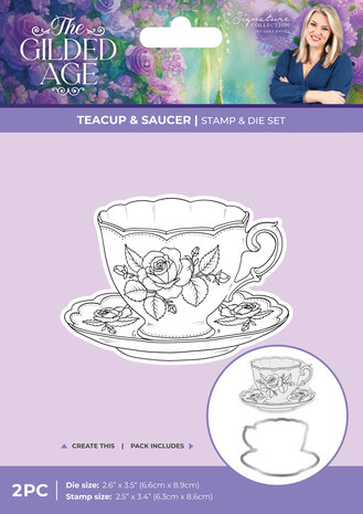 Crafter's Companion The Gilded Age Stamp & Die Teacup & Saucer (SS-TGA-STD-TSA) Crafter's Companion The Gilded Age Stamp & Die Teacup & Saucer (SS-TGA-STD-TSA)