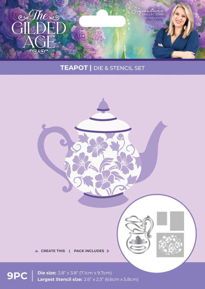 Crafter's Companion The Gilded Age Die & Stencil Set Teapot (SS-TGA-MD-STEN-TE) Crafter's Companion The Gilded Age Die & Stencil Set Teapot (SS-TGA-MD-STEN-TE)