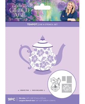 Crafter's Companion The Gilded Age Die & Stencil Set Teapot (SS-TGA-MD-STEN-TE)