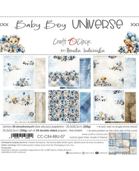 Craft O'Clock Baby Boy Universe 8x8 Inch Paper Set (CC-C84-BBU-07)