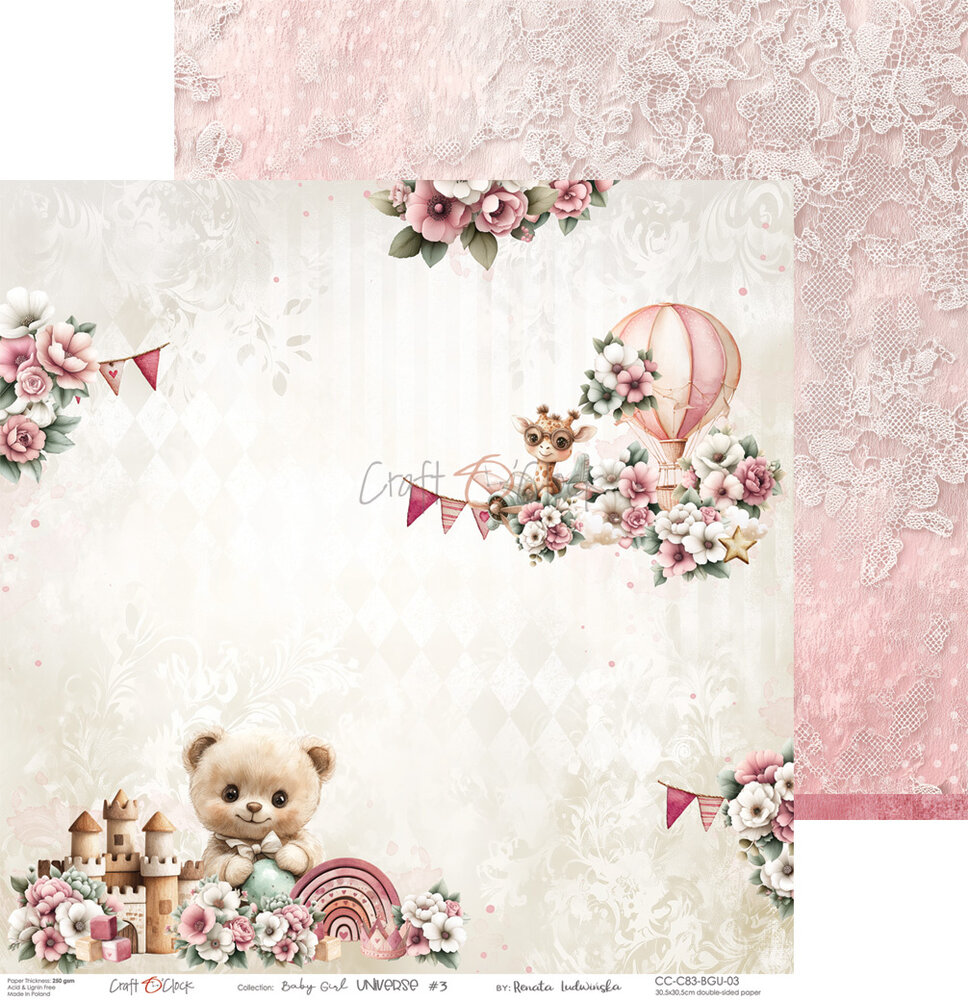 Craft O'Clock Baby Girl Universe 12x12 Inch Paper Set (CC-C83-BGU-00) Craft O'Clock Baby Girl Universe 12x12 Inch Paper Set (CC-C83-BGU-00)