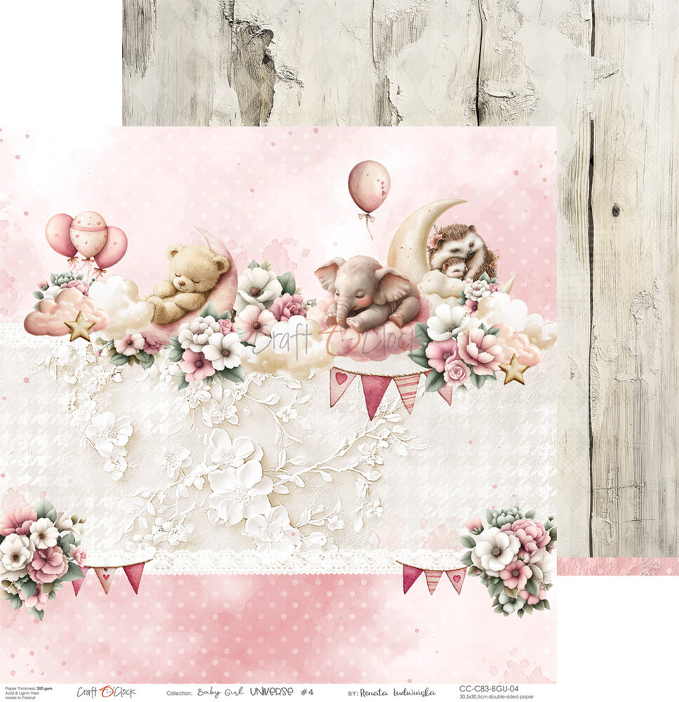 Craft O'Clock Baby Girl Universe 12x12 Inch Paper Set (CC-C83-BGU-00) Craft O'Clock Baby Girl Universe 12x12 Inch Paper Set (CC-C83-BGU-00)