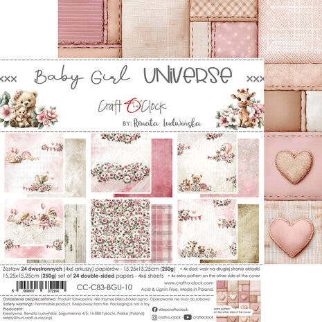 Craft O'Clock Baby Girl Universe 6x6 Inch Paper Set (CC-C83-BGU-10) Craft O'Clock Baby Girl Universe 6x6 Inch Paper Set (CC-C83-BGU-10)
