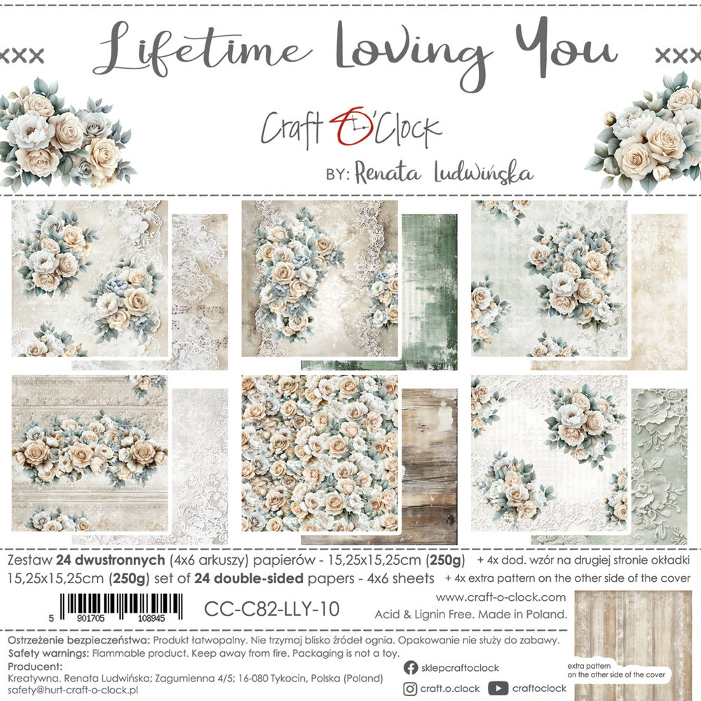 Craft O'Clock Lifetime Loving You 6x6 Inch Paper Set (CC-C82-LLY-10) Craft O'Clock Lifetime Loving You 6x6 Inch Paper Set (CC-C82-LLY-10)
