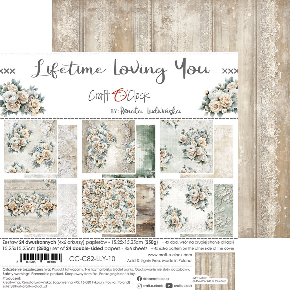 Craft O'Clock Lifetime Loving You 6x6 Inch Paper Set (CC-C82-LLY-10) Craft O'Clock Lifetime Loving You 6x6 Inch Paper Set (CC-C82-LLY-10)