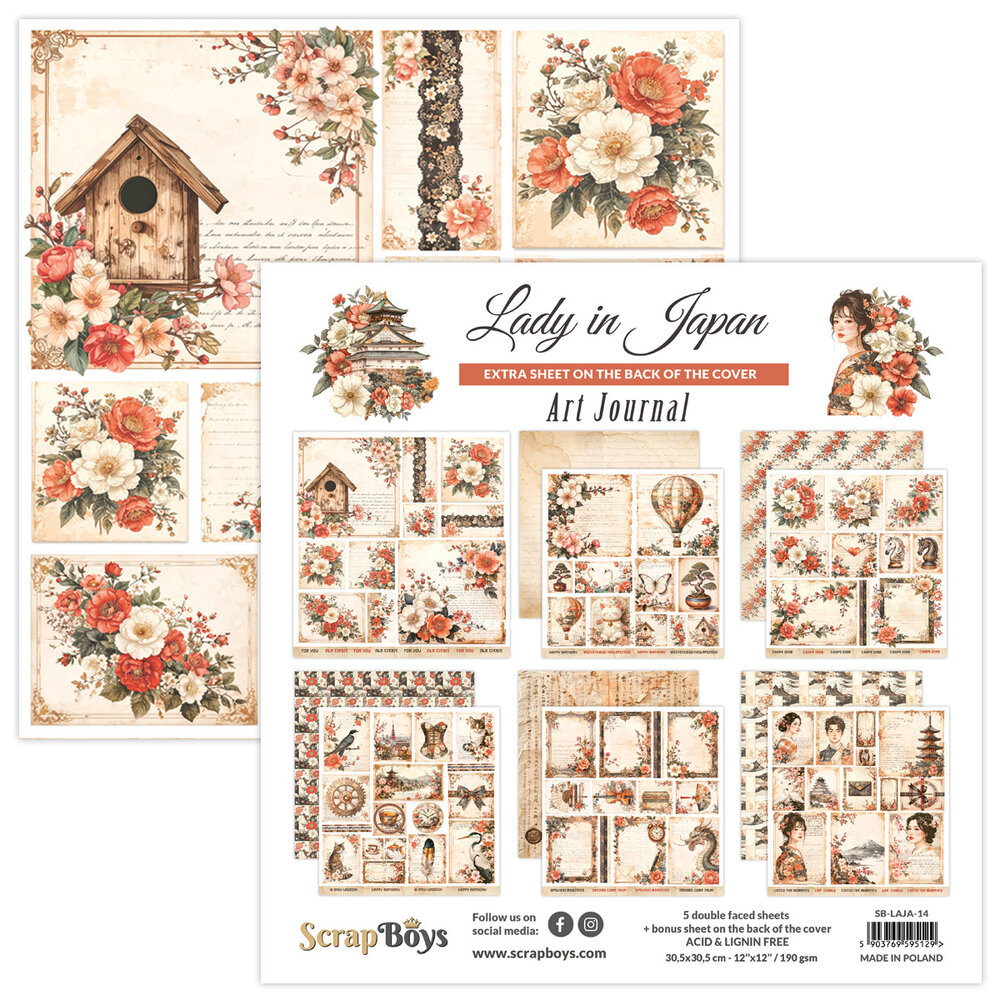 ScrapBoys Lady in Japan 12x12 Inch Art Journal (SB-LAJA-14)