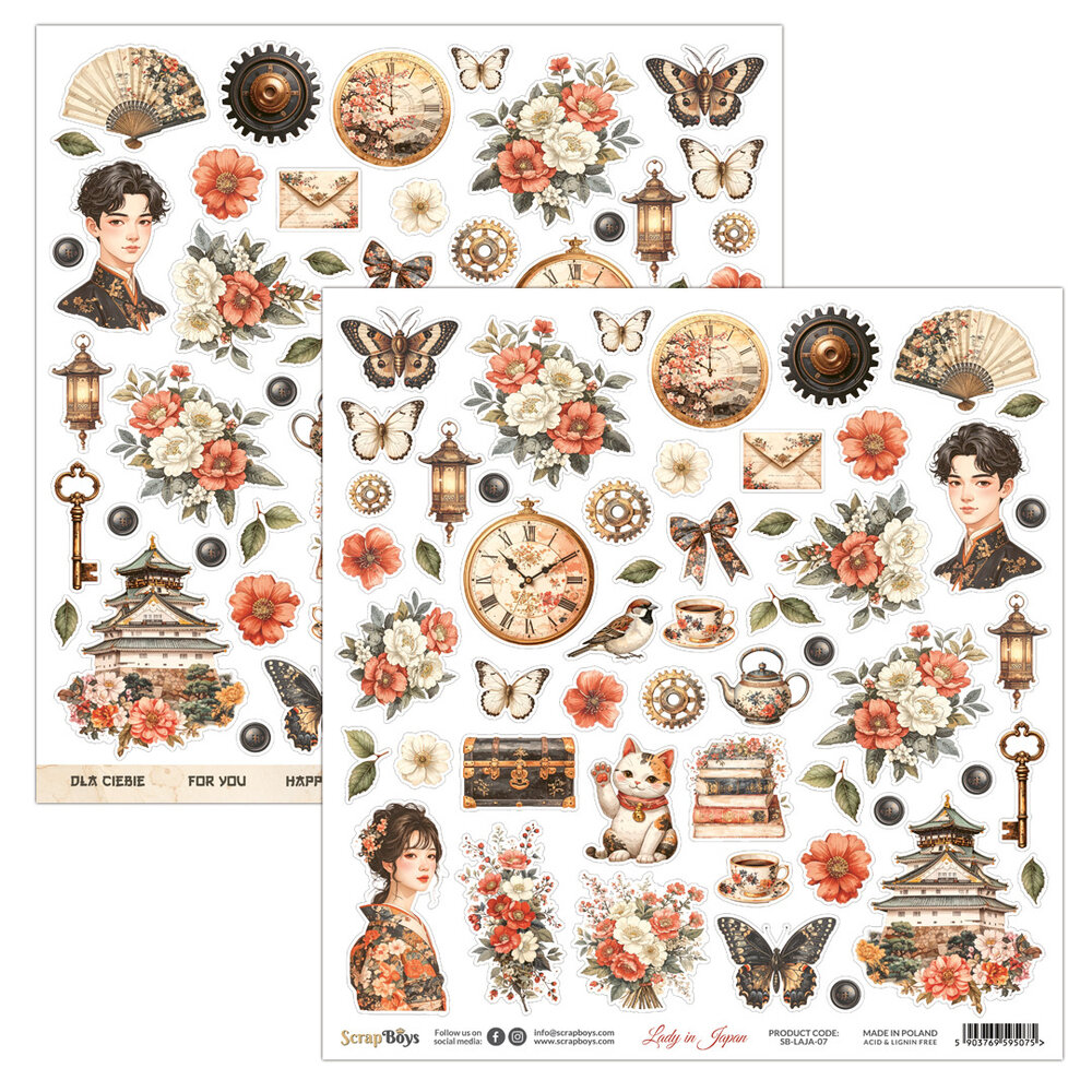 ScrapBoys Lady in Japan 12x12 Inch Paper Pad (SB-LAJA-08)