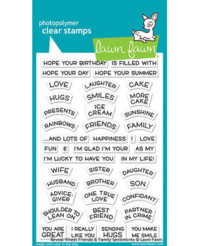 Lawn Fawn Reveal Wheel Friends & Family Sentiments Clear Stamps (LF1969)