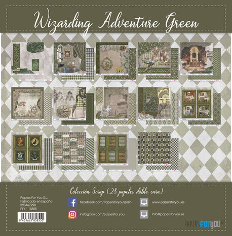 Papers For You Wizarding Adventure Houses Green 8x8 Inch Scrap Paper Pack (28pcs) (PFY-15855) Papers For You Wizarding Adventure Houses Green 8x8 Inch Scrap Paper Pack (28pcs) (PFY-15855)