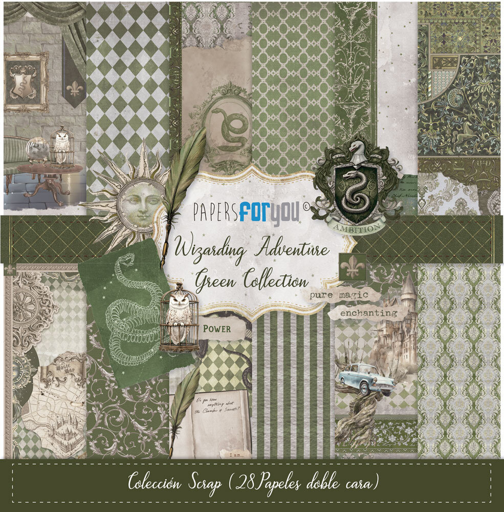 Papers For You Wizarding Adventure Houses Green 6x6 Inch Scrap Paper Pack (28pcs) (PFY-15859) Papers For You Wizarding Adventure Houses Green 6x6 Inch Scrap Paper Pack (28pcs) (PFY-15859)