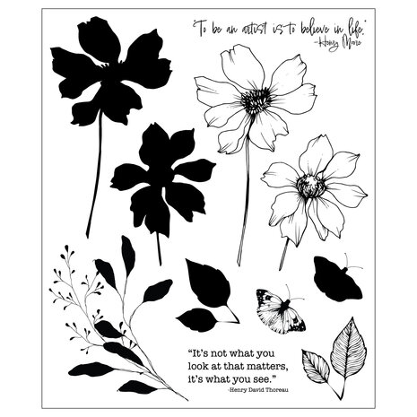 Sizzix Studio Clear Stamps by Willow Wolfe Wild Blooms (11pcs) (667095)