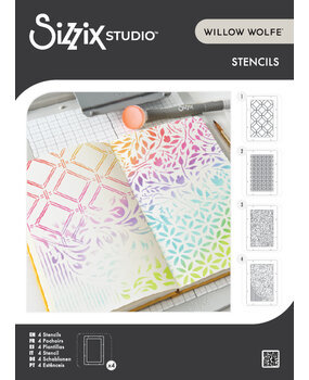 Sizzix Studio Layered Stencils by Willow Wolfe Backgrounds (4pcs) (667004)