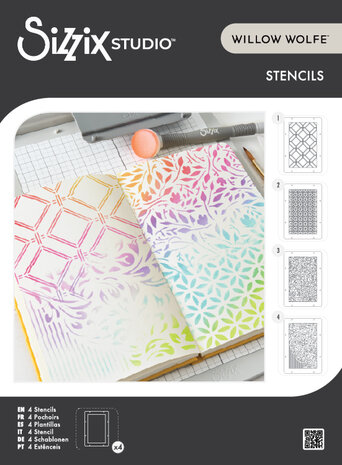 Sizzix Studio Layered Stencils by Willow Wolfe Backgrounds (4pcs) (667004)