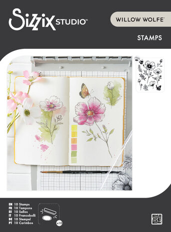 Sizzix Studio Clear Stamps by Willow Wolfe Cosmo and Butterflies (10pcs) (666924)