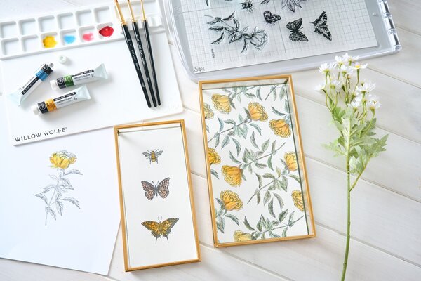 Sizzix Studio Media Mat With Palette & Brush Hold by Willow Wolfe (667034)