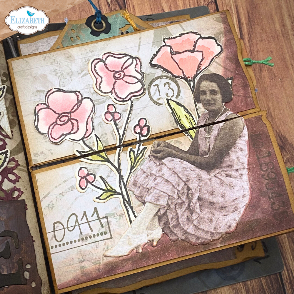 Elizabeth Craft Designs Hello You! Stamp and Die Set Flower Scribbles (CSD441)