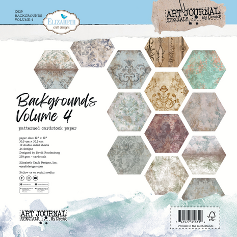 Elizabeth Craft Designs Hello You! 12x12 Inch Patterned Cardstock Backgrounds Volume 4 (C039)