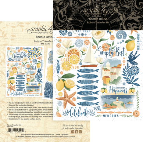 Graphic 45 Scenic Route Rub-on Transfers (4503200)