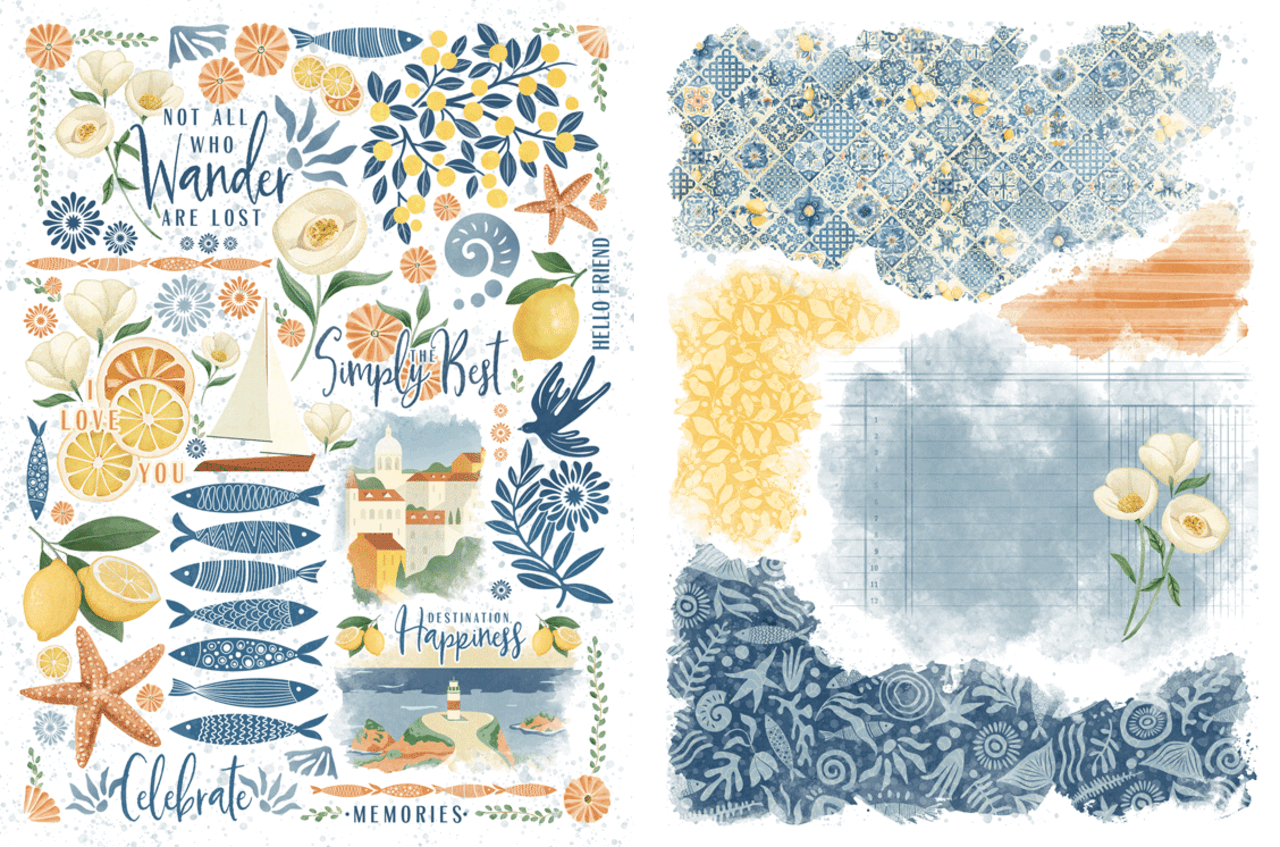 Graphic 45 Scenic Route Rub-on Transfers (4503200)