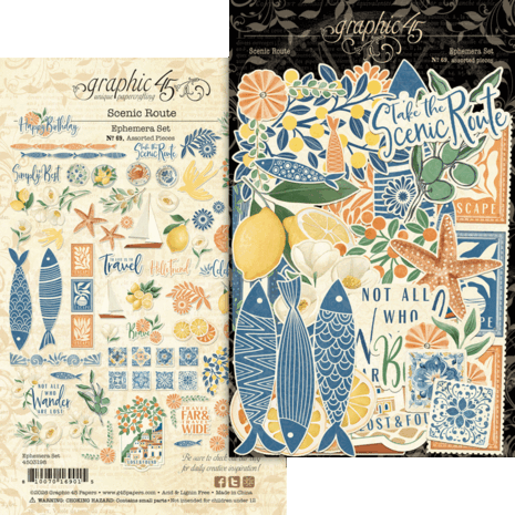 Graphic 45 Scenic Route Ephemera Set (4503198)